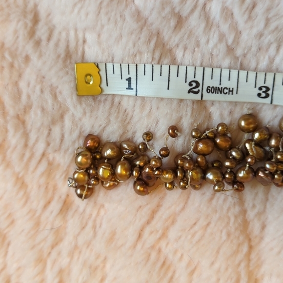 Stunning Chocolate Pearl Necklace 17in. - Picture 5 of 8